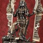 Pure Brass Superfine Handcrafted Goddess Bhadra Kali Statue 22" Black | Invoke Fierce Compassion | Divine Presence | Antique Midnight Black & Shine Gold Finish